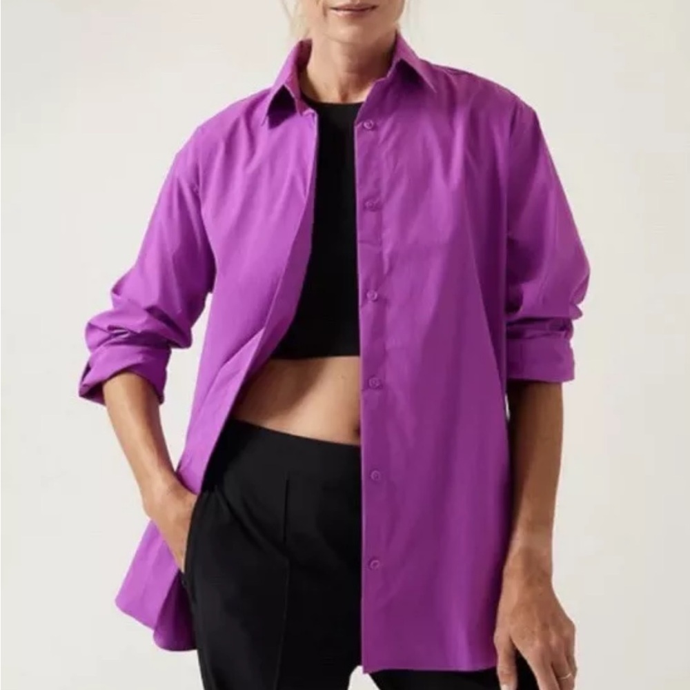 Athleta Purple Button-Down Shirt